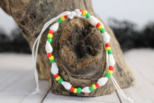 Load image into Gallery viewer, Nassa Shell w/ Colored Beads Slide Cord Bracelet