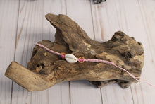 Load image into Gallery viewer, Cowrie Shell w/ Flower Tie Bracelet