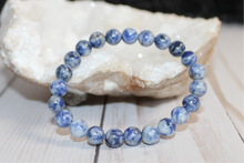 Load image into Gallery viewer, Blue Dot Stone Stretch Bracelet