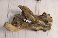 Load image into Gallery viewer, Cowrie Shell w/ Flower Tie Bracelet