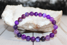 Load image into Gallery viewer, Purple Agate Stretch Bracelet