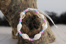 Load image into Gallery viewer, Nassa Shell w/ Colored Beads Slide Cord Bracelet