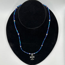 Load image into Gallery viewer, Cross Pendant on Glass Bead Necklace
